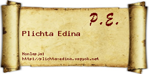 Plichta Edina névjegykártya