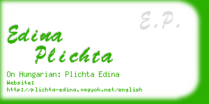 edina plichta business card